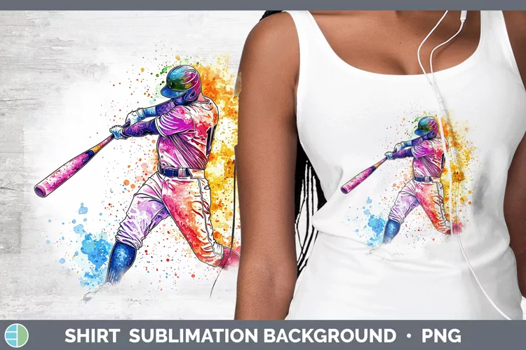 Watercolor Splash Baseball Shirt Sublimation Sublimation Bac