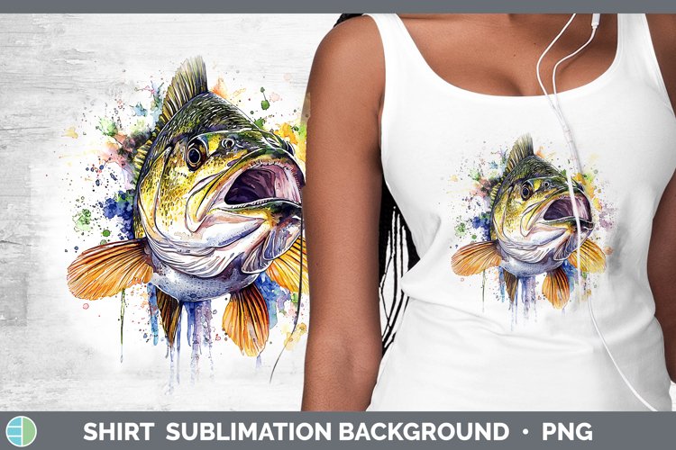 Watercolor Splash Bass Shirt Sublimation Sublimation Backgro