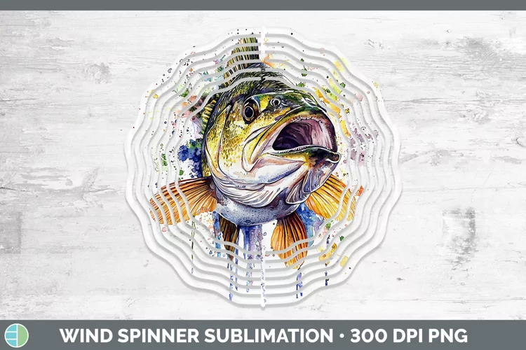 Watercolor Splash Bass Wind Spinner Sublimation Spinner Desi