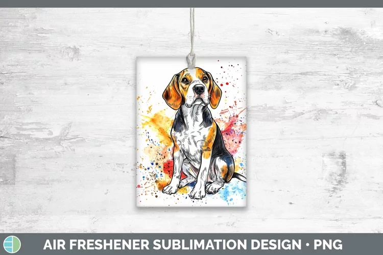 Watercolor Splash Beagle Air Freshener Sublimation Car Fresh