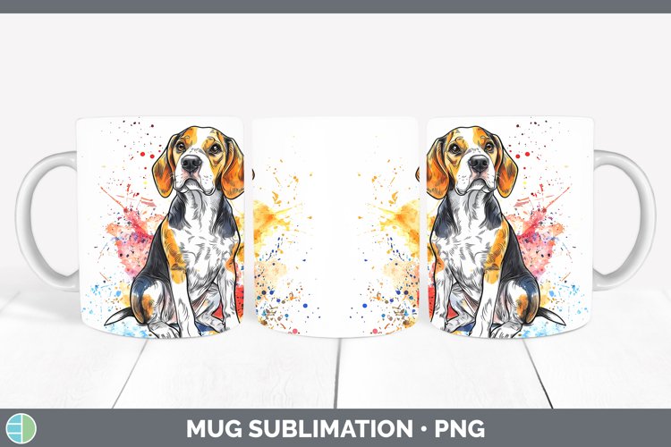 GorgeousWatercolor Splash Mug Wrap design.