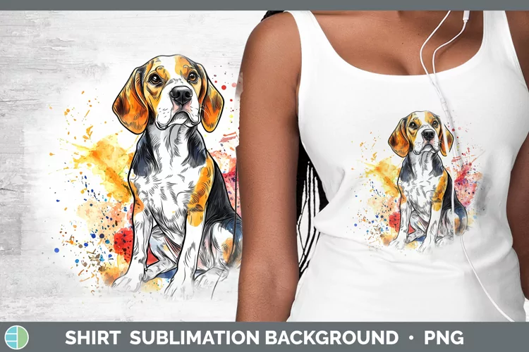 Watercolor Splash Beagle Shirt Sublimation Sublimation Backg