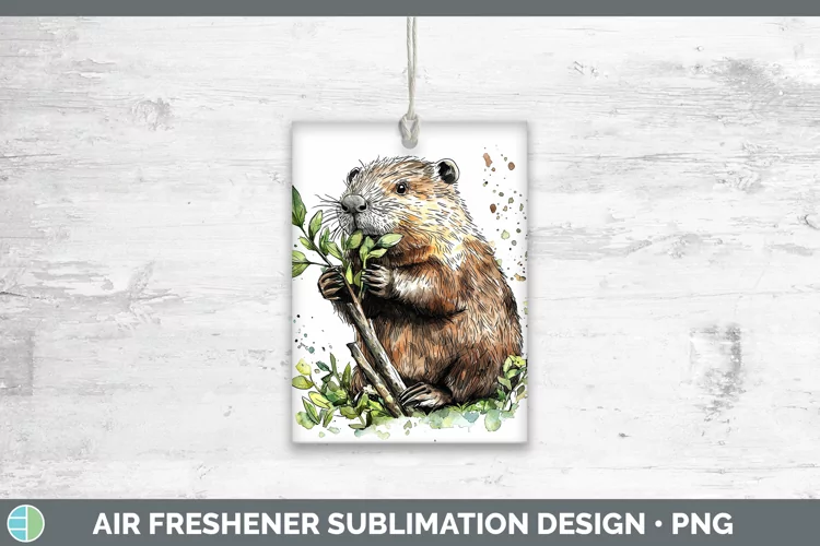 Watercolor Splash Beaver Air Freshener Sublimation Car Fresh