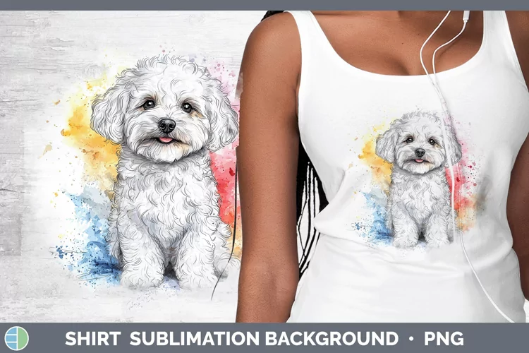 Watercolor Splash Bichon Frise Shirt Sublimation Sublimation