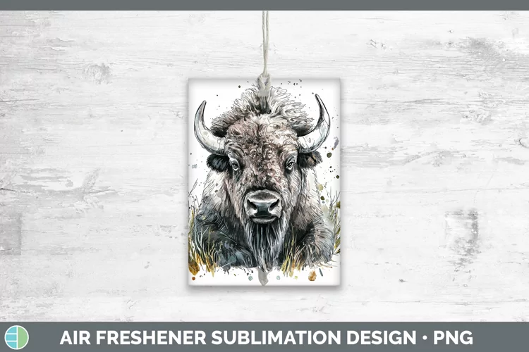 Watercolor Splash Bison Air Freshener Sublimation Car Freshe