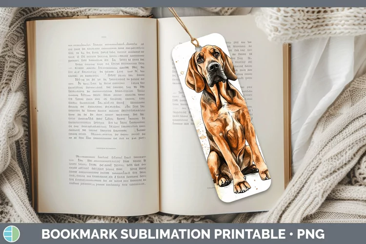 Watercolor Splash Bloodhound Bookmark Sublimation Printable