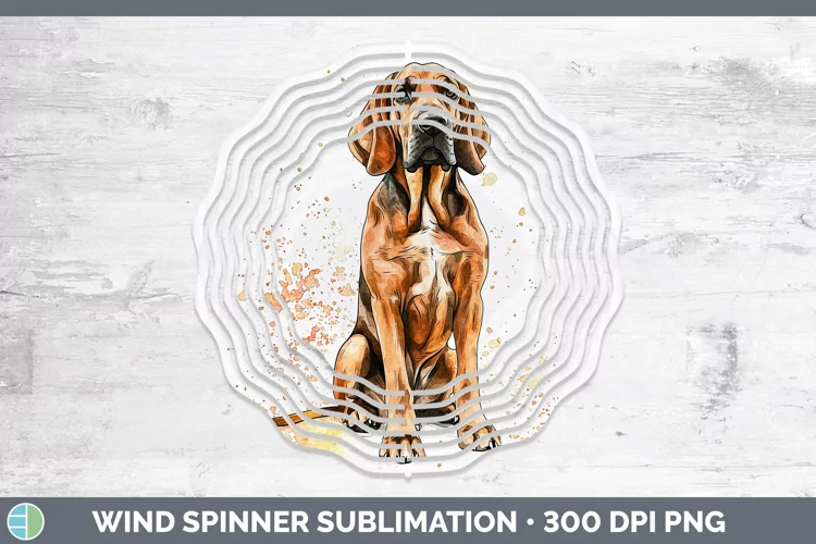 Watercolor Splash Bloodhound Wind Spinner Sublimation Spinne