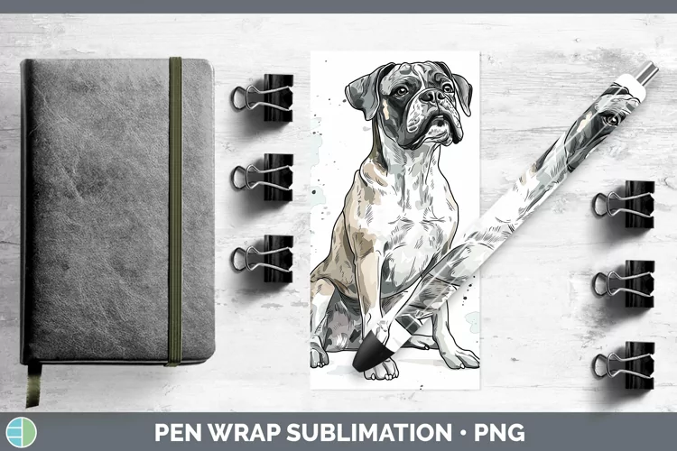 Watercolor Splash Boxer Pen Wrap Sublimation Pen Designs