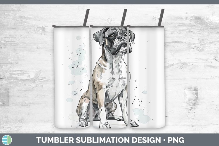 Watercolor Splash Boxer Tumbler Sublimation 20 oz Skinny Tum