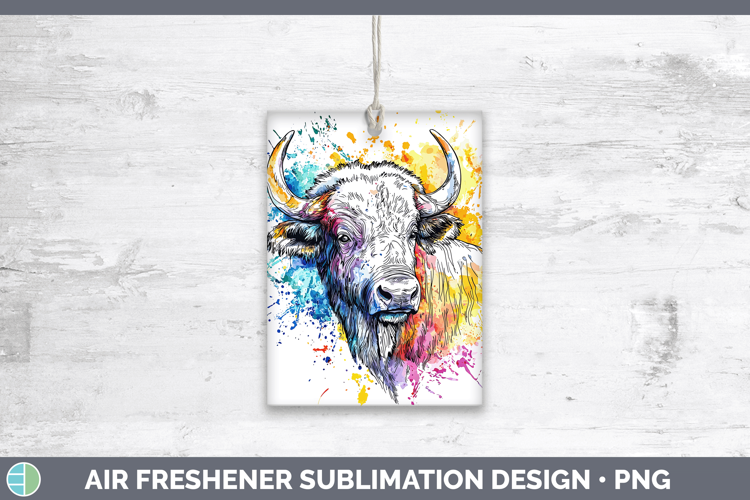 Watercolor Splash Buffalo Air Freshener Sublimation Car Fres