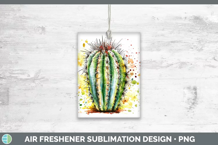 Watercolor Splash Cactus Air Freshener Sublimation Car Fresh
