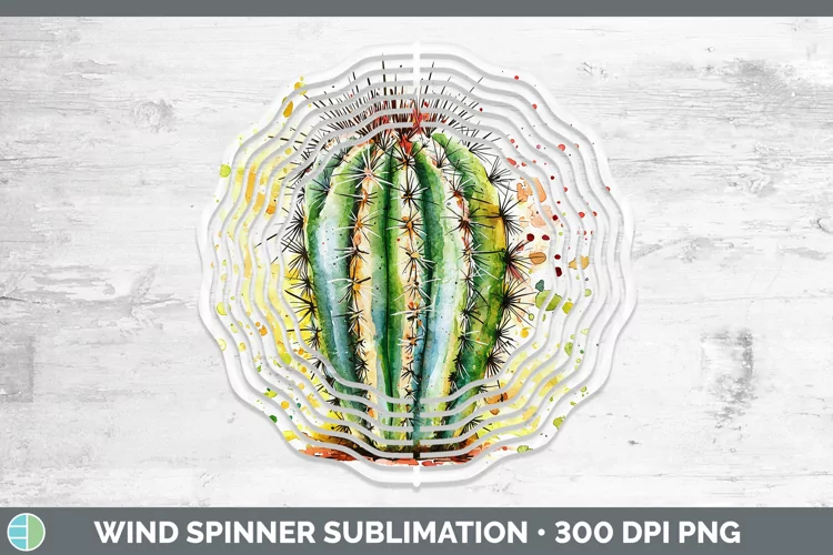 Watercolor Splash Cactus Wind Spinner Sublimation Spinner De