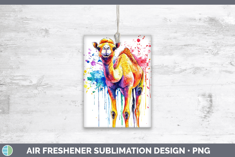 Watercolor Splash Camel Air Freshener Sublimation Car Freshe