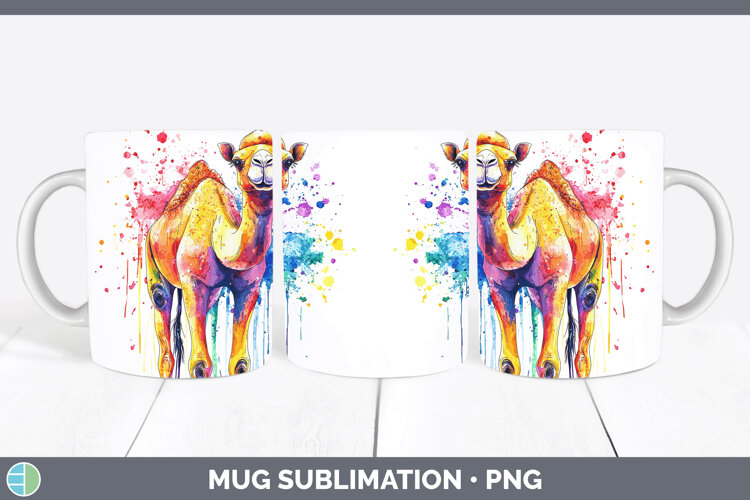 GorgeousWatercolor Splash Mug Wrap design.