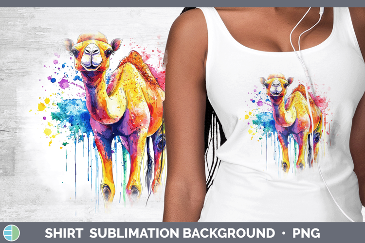 Watercolor Splash Camel Shirt Sublimation Sublimation Backgr