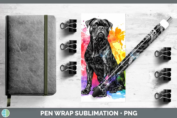 Watercolor Splash Cane Corso Pen Wrap Sublimation Pen Design