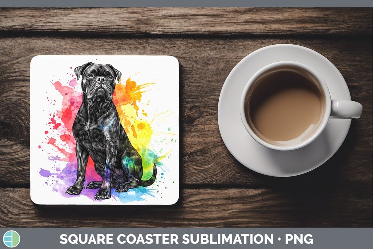 GorgeousWatercolor Splash Square Coaster design.