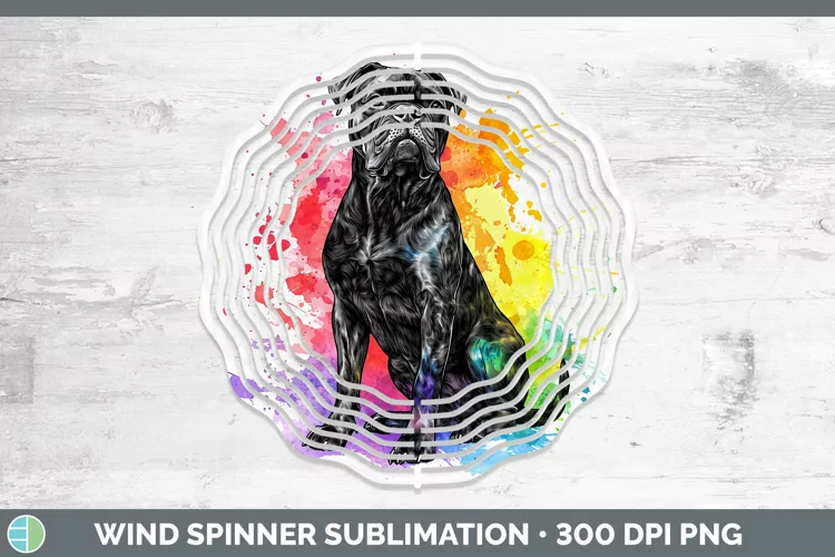 Watercolor Splash Cane Corso Wind Spinner Sublimation Spinne