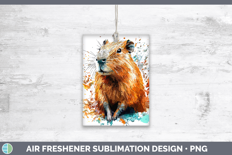 Watercolor Splash Capybara Air Freshener Sublimation Car Fre