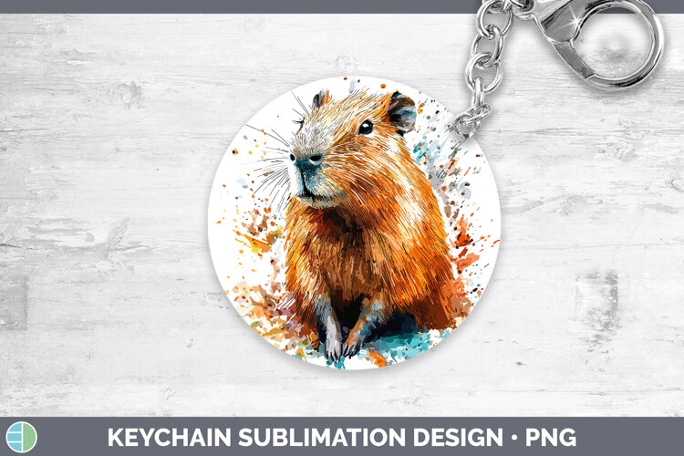 GorgeousWatercolor Splash Keychain design.