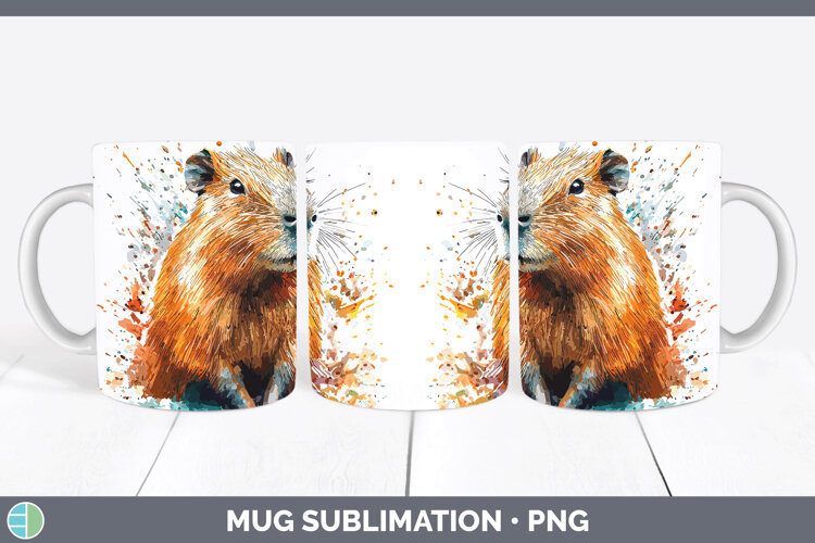 GorgeousWatercolor Splash Mug Wrap design.