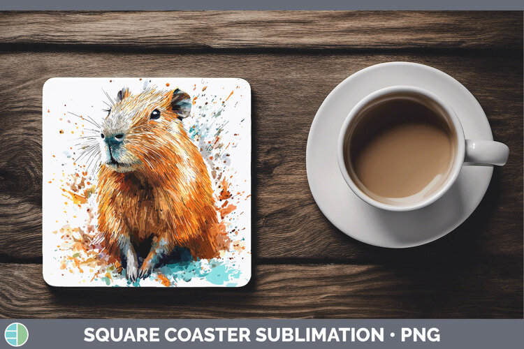 GorgeousWatercolor Splash Square Coaster design.