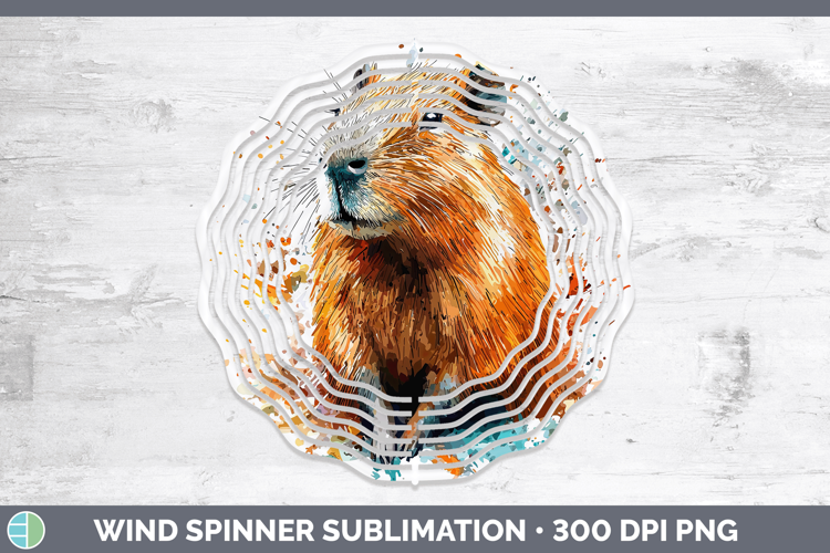 Watercolor Splash Capybara Wind Spinner Sublimation Spinner