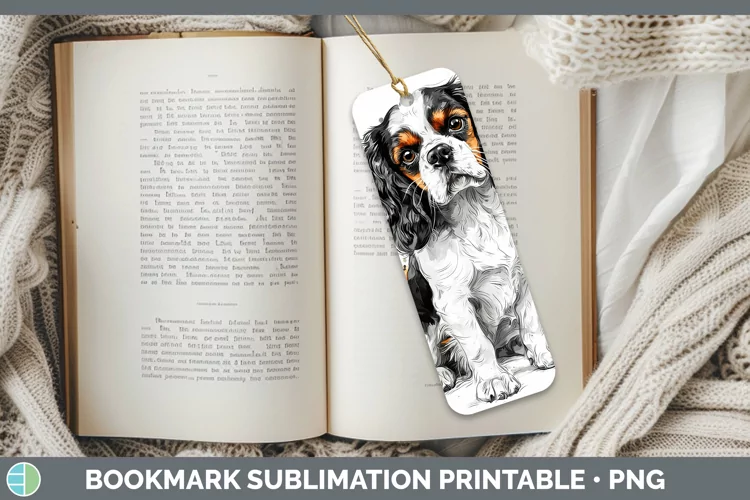 Watercolor Splash Cavalier King Charles Spaniel Bookmark Sub