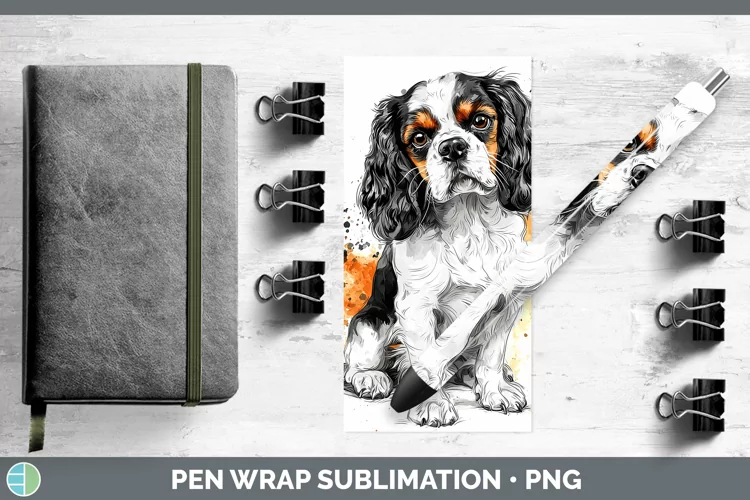 Watercolor Splash Cavalier King Charles Spaniel Pen Wrap Sub