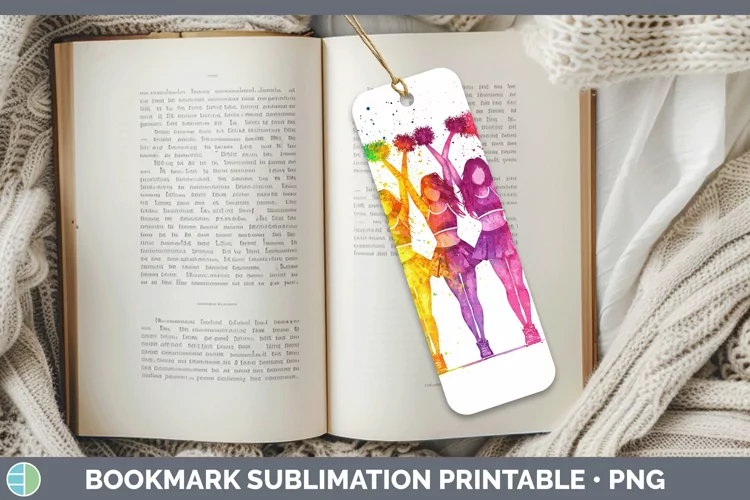 Watercolor Splash Cheerleaders Bookmark Sublimation Printabl