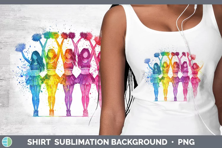 Watercolor Splash Cheerleaders Shirt Sublimation Sublimation