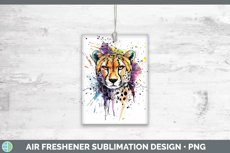 Watercolor Splash Cheetah Air Freshener Sublimation Car Fres