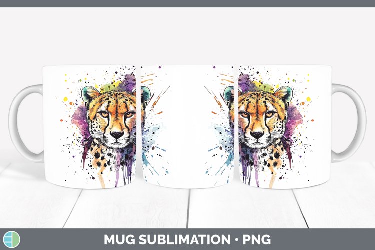 GorgeousWatercolor Splash Mug Wrap design.