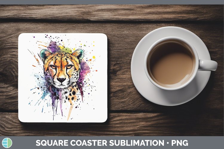 GorgeousWatercolor Splash Square Coaster design.