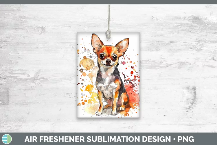 Watercolor Splash Chihuahua Air Freshener Sublimation Car Fr