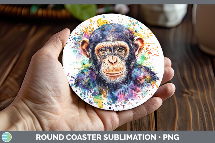 GorgeousWatercolor Splash Round Coaster design.