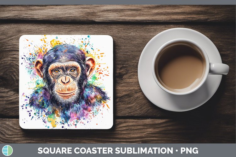 GorgeousWatercolor Splash Square Coaster design.