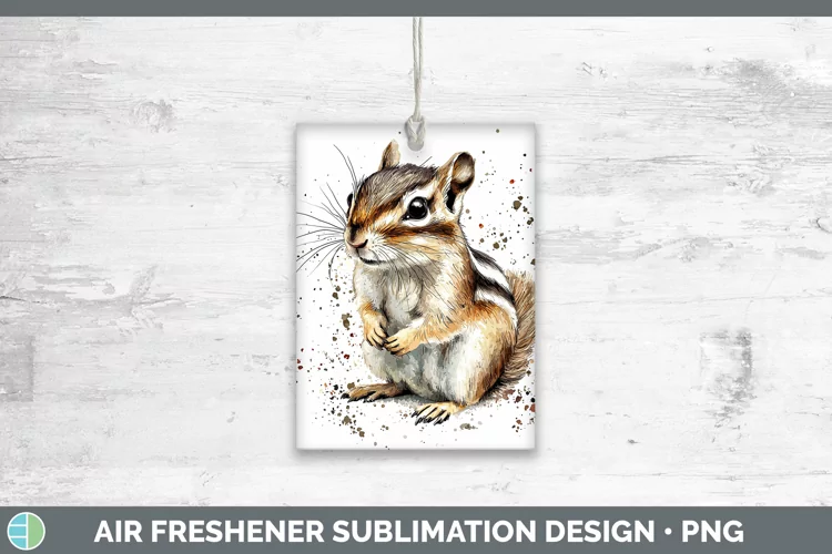 Watercolor Splash Chipmunk Air Freshener Sublimation Car Fre