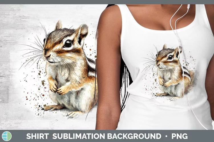 Watercolor Splash Chipmunk Shirt Sublimation Sublimation Bac