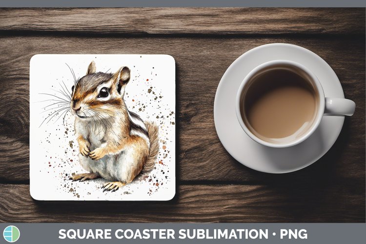 GorgeousWatercolor Splash Square Coaster design.