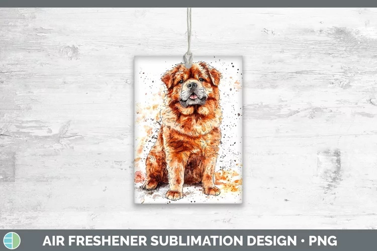 Watercolor Splash Chow Chow Air Freshener Sublimation Car Fr