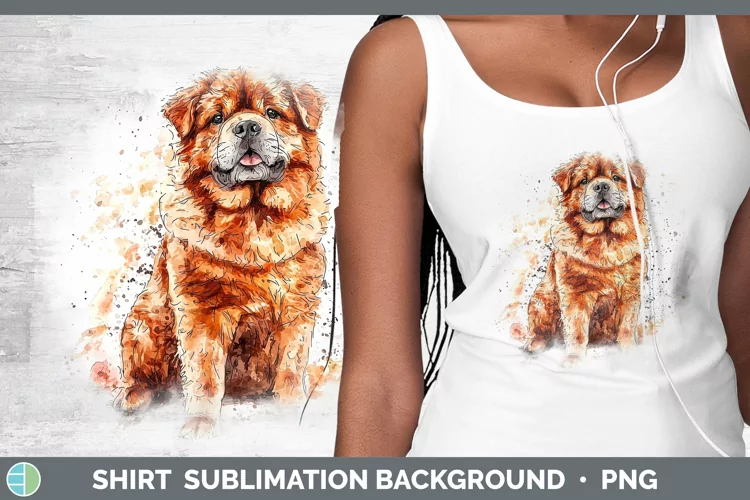 Watercolor Splash Chow Chow Shirt Sublimation Sublimation Ba