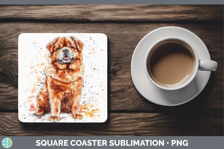 GorgeousWatercolor Splash Square Coaster design.