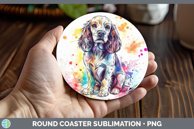 GorgeousWatercolor Splash Round Coaster design.