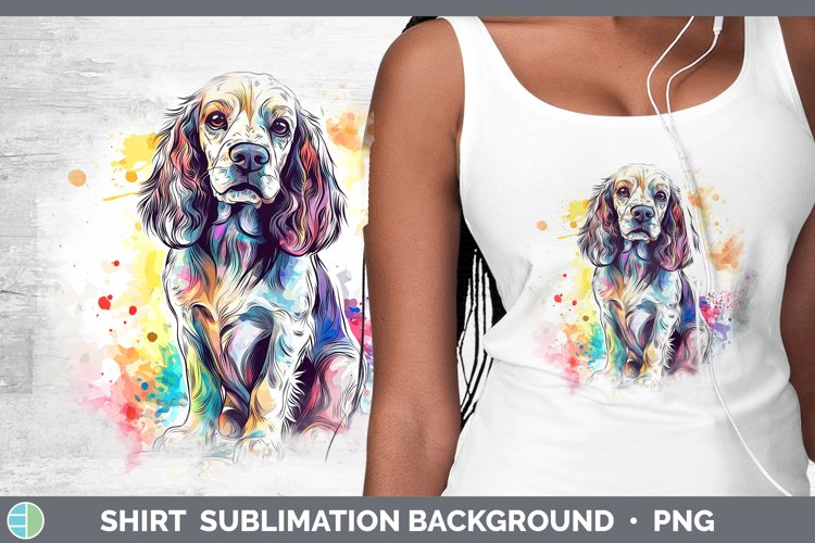 Watercolor Splash Cocker Spaniel Shirt Sublimation Sublimati
