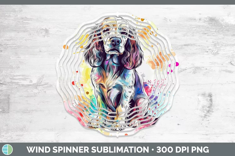 Watercolor Splash Cocker Spaniel Wind Spinner Sublimation Sp
