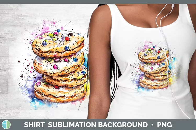 Watercolor Splash Cookies Shirt Sublimation Sublimation Back