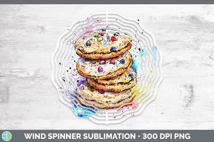 Watercolor Splash Cookies Wind Spinner Sublimation Spinner D