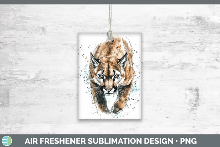 Watercolor Splash Cougar Air Freshener Sublimation Car Fresh