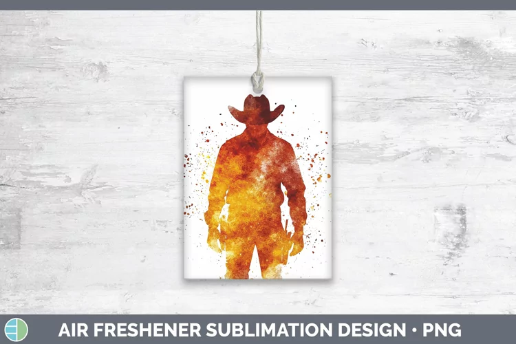 Watercolor Splash Cowboy Air Freshener Sublimation Car Fresh